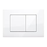 Wunderbad Drückerplatte Weiss Glänzend Kompatibel zu Geberit Duofix Sigma (UP 320) 2 Mengenspülung