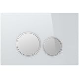 MYLAVABO Drückerplatte aus Glas, passend nur zu SIGMA Serie/Geberit Duofix UP320 / (111300005), 2-Mengen Spülung (weißes Glas),...