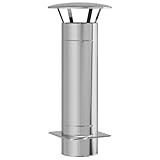 vidaXL Kaminverlängerung Silber 35 x 35 x 82 cm Edelstahl, Garten und Terrasse, coole Kamin-Accessoires, wetterfester Schornstein,...