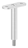 Stift ø 14mm mit M8 Gewinde und Halteplatte für Vierkant-Rohr, Höhe 78mm