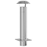 vidaXL Kaminverlängerung Silber 25 x 25 x 82 cm Edelstahl, Garten und Terrasse, Coole Kamin-Accessoires, wetterfester Schornstein,...
