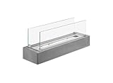 GRAURAUM Bio-Ethanol Kamin Tischkamin: Indoor & Outdoor Kaminfeuer mit Glas - 40cmx11cmx6cm Deko Tischfeuer für Wohnzimmertisch &...