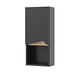 Vicco Badschrank Marelle, Anthrazit/Anthrazit, 30 x 67 cm mit Tür und offenem Fach