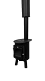 Outbacker Hygge Oval Holzofen – 4,5 kW mit optionalem 1m - 4m Abgasrohr-Paket | 18 kg Tragbarer Campingofen für Hütten &...