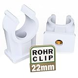 FUX 50 Rohrclips 20-22mm Rohrschellen, Rohrklemmen mit M6 Metallgewinde, Rohrhalterung, Einzelschelle für Sanitär & Heizung