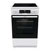 Gorenje GEC5C43WGAMZ Elektro-Standherd mit Glaskeramik-Kochfeld / 50 cm / 70 Liter/Schnellaufheizung/Pizzamodus...