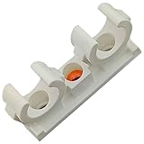 5 Stück Set Rohr Doppelt Clips Schellen aus Kunststoff weiss für 20 bis 22 mm Rohr Aussendurchmesser, mit Messingbuchse Innengewinde...