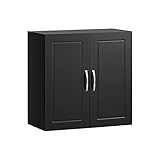 SoBuy FRG231-SCH Hängeschrank Badschrank mit Zwei Türen Küchenschrank Medizinschrank Wandschrank Badmöbel Schwarz BHT ca:...