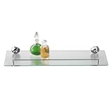 axentia Wandablage aus Glas mit verchromter Fassung als Badregal - Wandregal Bad & WC - Badablage für Spiegel & Waschbecken -...