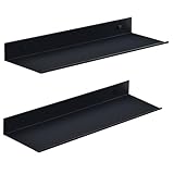 HNVNER Duschablage Ohne Bohren 2 Stück, Metall Wandregal Schwarz 40CM, Shampoo Halterung für Dusche, Schweberegal zur Aufbewahrung...