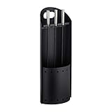 Relaxdays, schwarz Kaminbesteck modern, 4 teilige Kamingarnitur, mit Schaufel, Besen, Schürhaken und Halter, Ofenbesteck, 59 x 23,5 x...