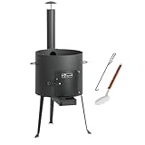 BBQ-Toro Kazan Ofen Ø 34 cm | Gulaschkessel mit Schaumlöffel und Schürhaken | Outdoor Ofen mit Rohr, Feuerkessel | Feuer-Ofen,...