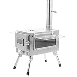 Yeeda Rauchrohr gerade Rohr, Edelstahl Kaminofen Rohr, Outdoor Holzofen Zubehör für Camping Zelt, Verstellbare Campingkocher Zubehör