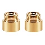 2 Stück Hahnverlängerung 1/2 Zoll x 15 mm, 1/2' IG x 1/2' AG Messing Verlängerung Fitting, Anschluß-Verlängerung, Gewindefitting...