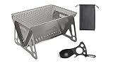 SK Wild Ones® Faltbarer Barbecue Camping Grill mit Multitool & Tragetasche - holzkohlegrill edelstahl - Portable BBQ Grill -...