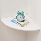 Gieanoo Eckregal Hängeregal Weiß, Eiche Massivholz runde Wandregal Holz kleines Regal Pflanzenregal für Schlafzimmer Wohnzimmer...