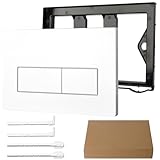 WC Drückerplatte,Ersatzplatte für Doppelspülung,Spülgriff Baugruppe und Befestigungsrahmen,Ersatzteil für Wassertank, Kompatibel...