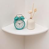 Gieanoo Eckregal Hängeregal Weiß, Eiche Massivholz runde Wandregal Holz kleines Regal Pflanzenregal für Schlafzimmer Wohnzimmer...