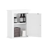 SoBuy® FRG203-W Hängeschrank mit Einer Tür Wandschrank Badschrank Badmöbel Küchenschrank Medizinschrank Weiß BHT ca: 40x49x18cm