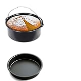 Aumotop Zubehörset für Elektrische Heißluftfritteusen, Antihaftbeschichteter Ofenkorb, 7-Zoll-Pizzablech, 3-teiliger Elektrischer...