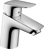 hansgrohe Wasserhahn Logis CoolStart (Armatur mit Auslauf Höhe 70mm und Zugstangen-Ablaufgarnitur) Chrom