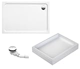 Schulte Duschwanne Adria aus hochwertigem Sanitäracryl, 100x80 cm inkl. Wannenträger, Ab- und Überlaufschutz, Pflegeleicht und...