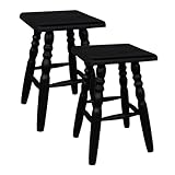 Metdrew Holzhocker | 29 x 29 x 45 cm | Für Küche & Esszimmer | Lackiert & langlebig | Rustikales Design | Quadratische Sitzfläche |...