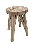 Spetebo Holz Hocker Natur - 40 cm - naturbelassener Massivholz Sitzhocker - Kinderhocker Fußhocker Blumenhocker Beistelltisch