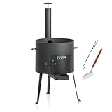 BBQ-Toro Kazan Ofen Ø 39,5 cm | Gulaschkessel mit Schaumlöffel und Schürhaken | Outdoor Ofen mit Rohr, Feuerkessel | Feuer-Ofen,...
