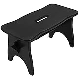 Creative Deco Schwarze Fußbank Holz Hocker | 38 x 19 x 21 cm | Tritthocker Blumenhocker Toilettenhocker Holzbank Schemel Kinderhocher...