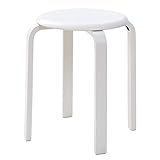 IBUYKE Stapelhocker-Massivholz Hocker Hausbank Holzhocker Mode Kreative Hocker Moderne Esstisch Erwachsene Esszimmerhocker Weiß...