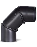 FIREFIX R120/B Ofenrohrbogen I Ofenrohr 120mm Durchmesser aus Stahlblech für Kaminofen I Beschichtetes Kaminrohr, von 0-90 Grad...