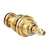 tecuro Ventiloberteil 1/2 Zoll für Bad, Küche und Außenbereich, Absperrventil, für Kalt - und Warmwasser, Messing blank