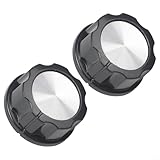 2 x Fritteusen-Schalterknopf 35 x 35 mm mit 6 mm Schaftloch, Kunststoff-Timer-Einstellknopf für Küchen-Ofen-Geräte, Ersatzteil