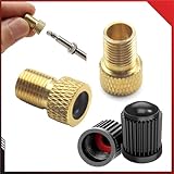 4er Fahrradventil Adapter Set, Adapter Französisches Ventil Dunlop & Presta auf Autoventil (Schrader) Ventiladapter, 2...