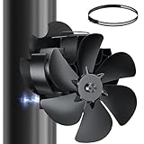 Miaton Ofenventilator Kaminventilator Magnetisch | 6 Klingen Kaminventilator Ofenrohr Ventilator | Ofenventilator Ohne Strom | Kamin...