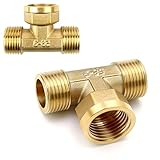 DIYCUT 2 Stück Messing T-Stück 1/2', Hochdruck T-Verbindungsstück, Wasserdichtes Messing Fitting für Klimaanlage, Badarmaturen,...