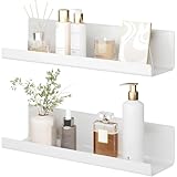 LOFTPLUS Wandregal Ohne Bohren Schweberegal - 2er Set Weiß Acryl Regal Wand für Bücher and Fotos, Home Decoration Wall Shelf für...