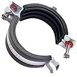 MegaHaustechnik Verzinkt Set: 5 Stück Rohrschellen mit Spannbereich 20 bis 25mm Rohr-Außendurchmesser 1/2 Zoll, mit Schallschutz...