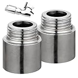 2 Stück Hahnverlängerung 3/4 Zoll x 30 mm, 3/4' IG x 3/4' AG, DN20 Gewindeverlängerung, 30MM Edelstahl Hahnverlängerung Fitting,...