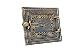 Gusseiserne Ofentür mit Riegel - 25,2 x 21,5 cm – Brotofentür - Pizzaofentür - Steinofentür - Kaminofentür - Rechteckige Tür...