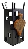 Imex der Fuchs 10042 Nützliche Set für Kamin, quadratisch (Blasebalg, 50 x 20 x 20 cm) schwarz