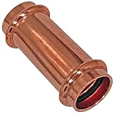 MegaHaustechnik Schiebemuffe 15x15 Pressfitting aus Kupfer für Kupferrohr Außendurchmesser 15mm zum Verpressen V-Kontur Trinkwasser...