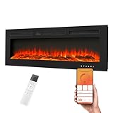 KLAMER Elektrokamin 1800W, Heizlüfter mit Thermostat 18–30°C, 9 Flammenfarben, Timer 1–8h, WiFi App & Fernbedienung,...