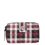 Vera Bradley Damen Geldbörse mit Drehverschluss aus Baumwolle mit RFID-Schutz, Kamin Plaid, Einheitsgröße