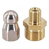 Moliuoly M22 F14 Hochdruckreiniger Düse vorne 3 hinten, Rohrreinigungsgerät für Abfluss, aus Edelstahl + Kupfer