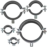 MegaHaustechnik Verzinkt Set: 5 Stück Rohrschellen mit Spannbereich 20 bis 25mm Rohr-Außendurchmesser 1/2 Zoll, mit Schallschutz...