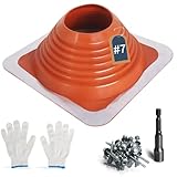 Metall-Dachrohr-Blinkstiefel 35.5cm, #7 Hochtemperatur Silikon Dachmanschette, Wasserdichte Rohrdurchführung für Rohre mit...