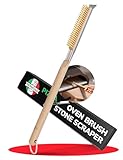 Senwosa Pizzaofen Bürste 56 cm mit Pizzastein-Schaber und Ersatzkopf - Reiniger und Besen mit Edelstahlborsten, Langer Griff,...