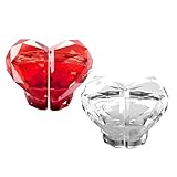 FUTUREORYY 2 Paar Toilettenspülknopf Hebehilfe Herzförmig Selbstklebend Kunststoff Transparent Rot Ersatzteil für Wc Spülkasten...